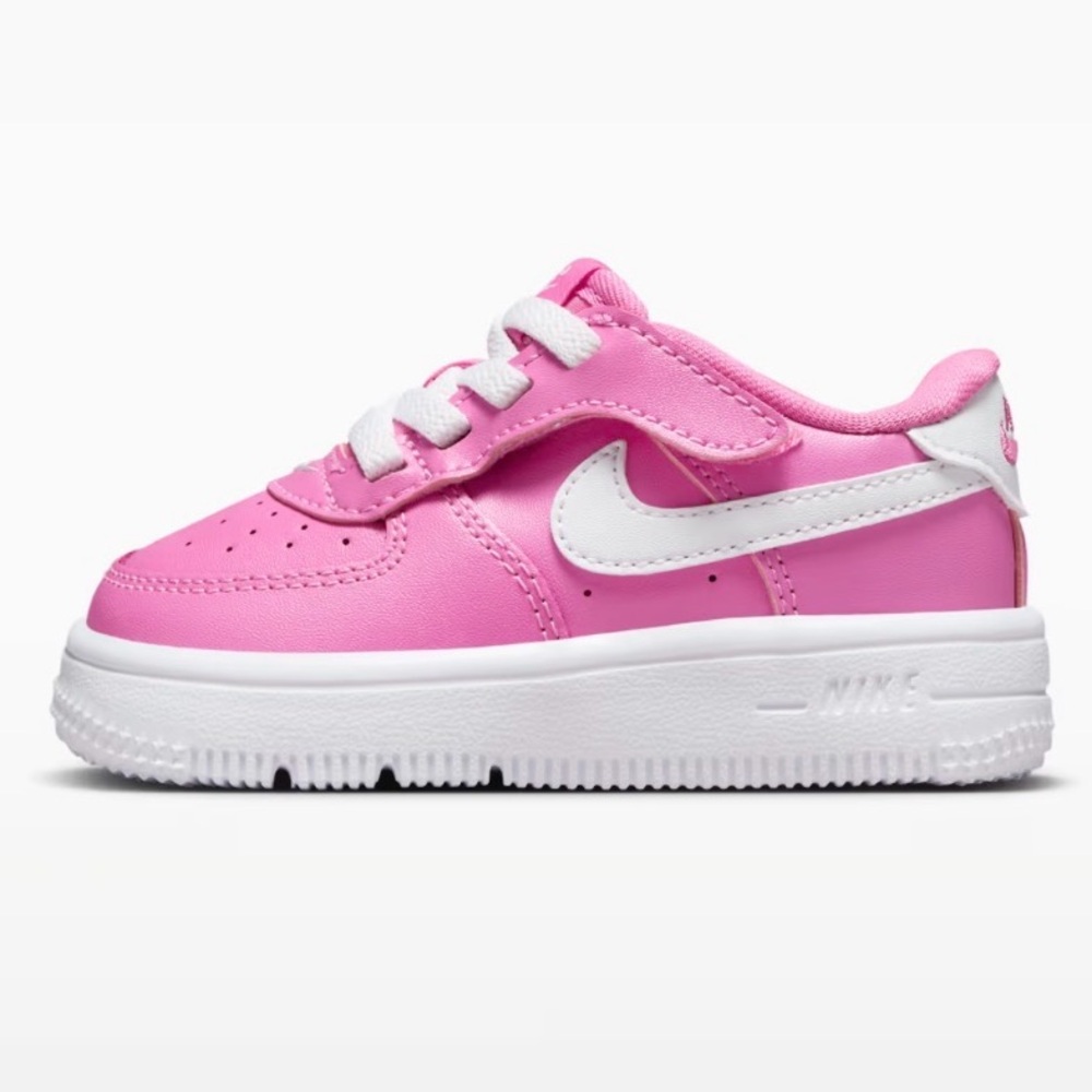 Nike Force 1 Low EasyOn Baby/Toddler Pink and White Low-Top Sneakers Size 6c - Picture 2 of 11